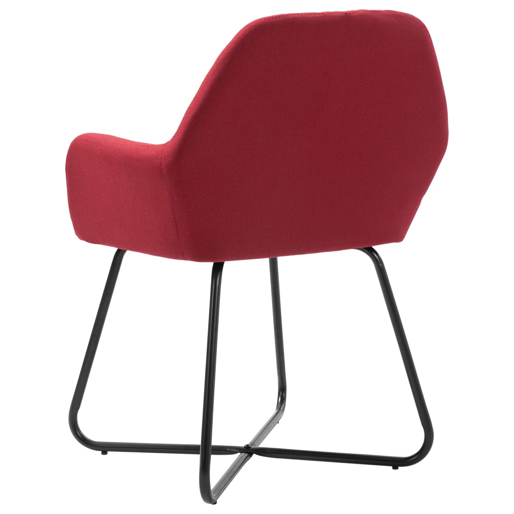 vidaXL Valgomojo kėdės, 2 vnt., raudonojo vyno spalvos, audinys