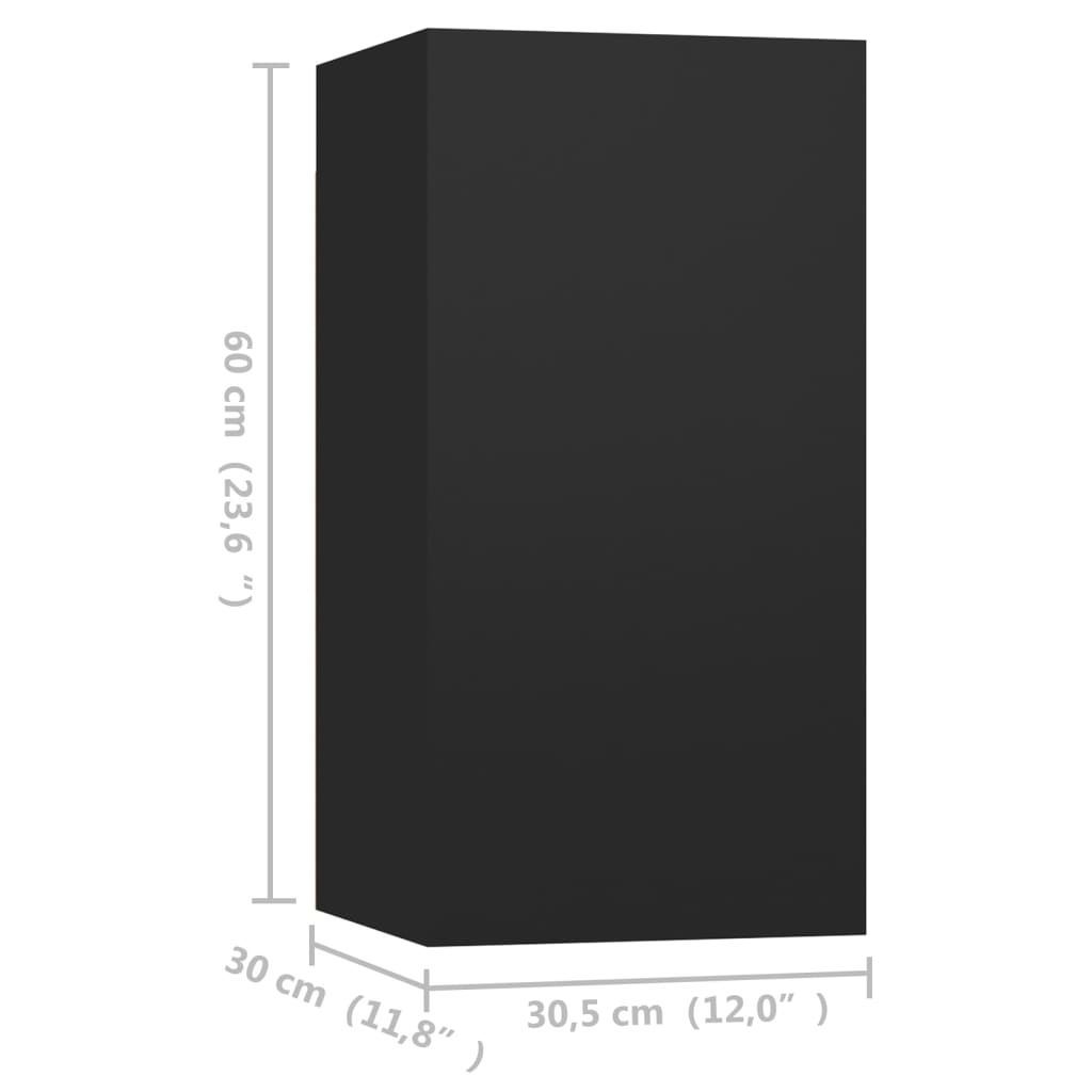 vidaXL Televizoriaus spintelės, 4vnt., juodos, 30,5x30x60cm, MDP