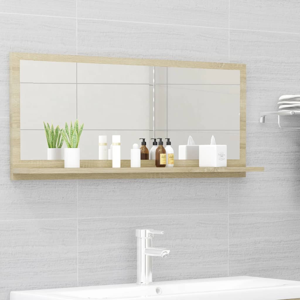 vidaXL Vonios kambario veidrodis, ąžuolo spalvos, 90x10,5x37cm, MDP