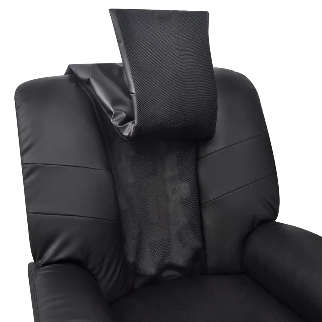 vidaXL Shiatsu masažinis krėslas, juodas, dirbtinė oda