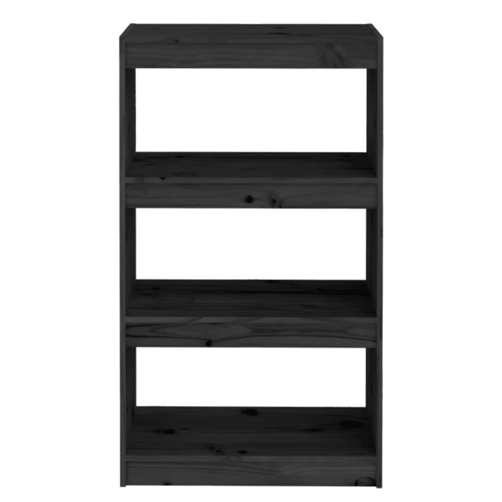 vidaXL Spintelė knygoms/kambario pertvara, juoda, 60x30x103,5cm, pušis
