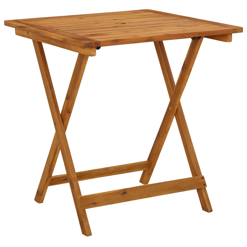 vidaXL Sulankstomas sodo stalas, 70x70x75cm, akacijos medienos masyvas