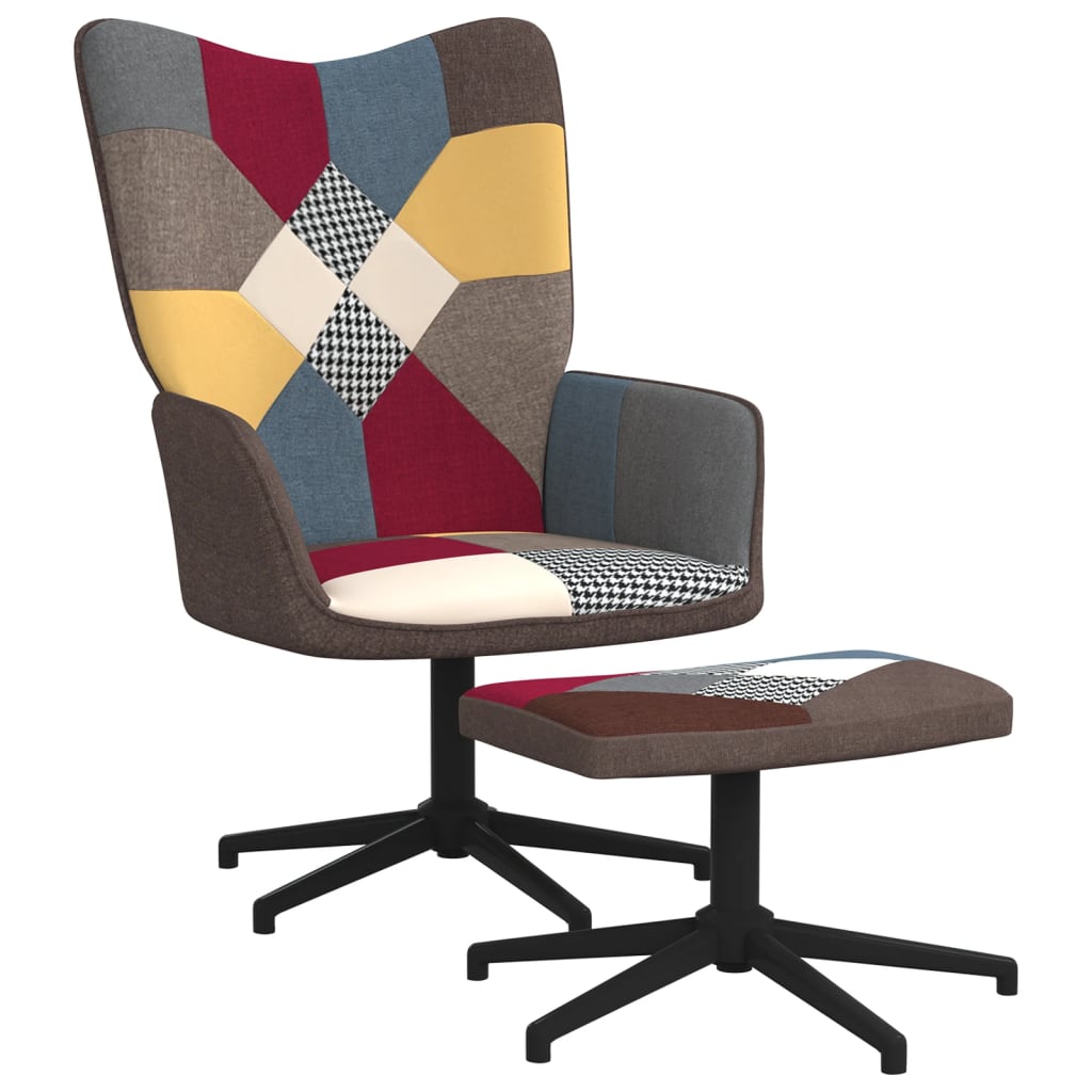 vidaXL Poilsio kėdė su pakoja, audinys, skiautinio dizaino
