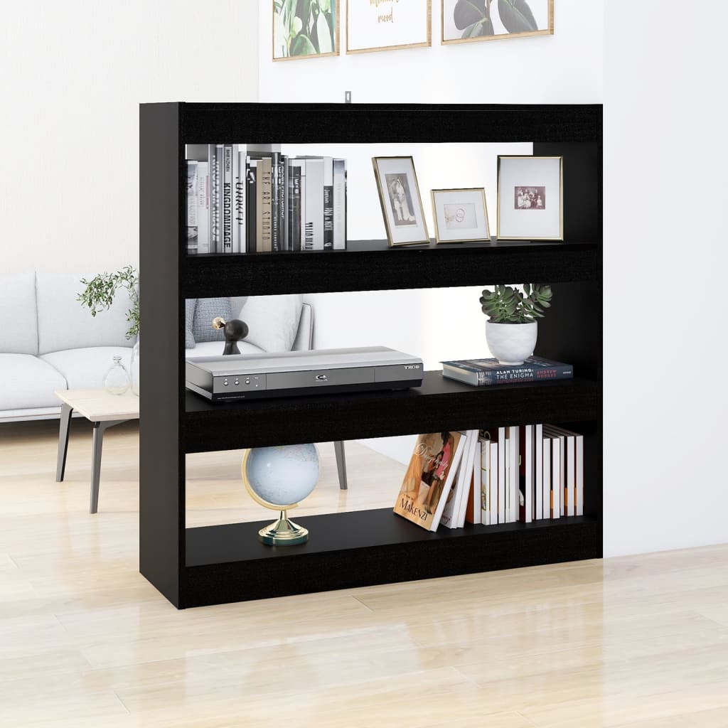 vidaXL Spintelė knygoms/kambario pertvara, juoda, 100x30x103cm