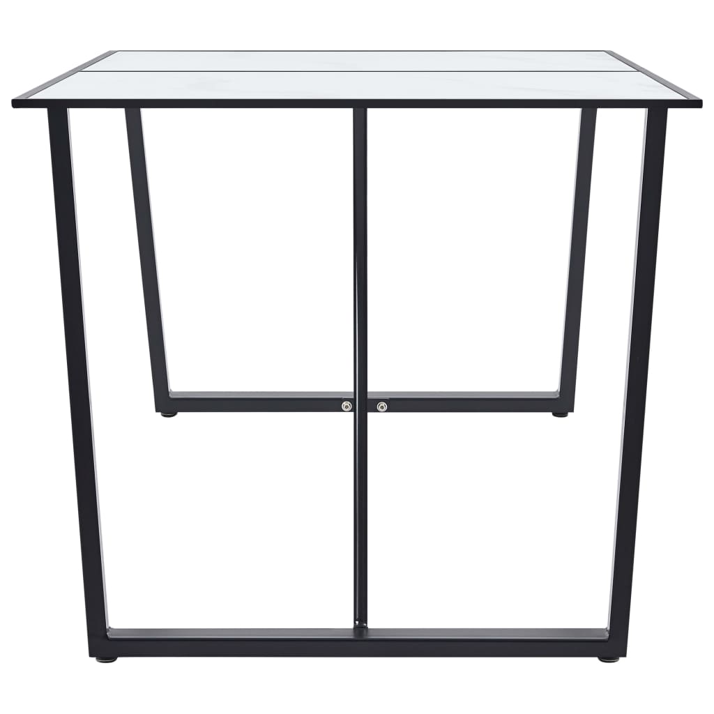 vidaXL Valgomojo stalas, baltas, 160x80x75cm, grūdintas stiklas