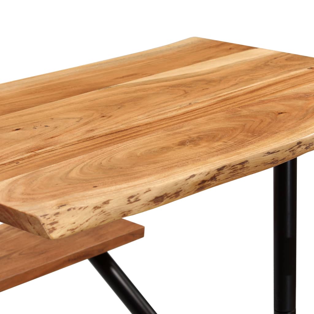 vidaXL Baro stalas su suoliukais, 180x50x107cm, akacijos med. masyvas