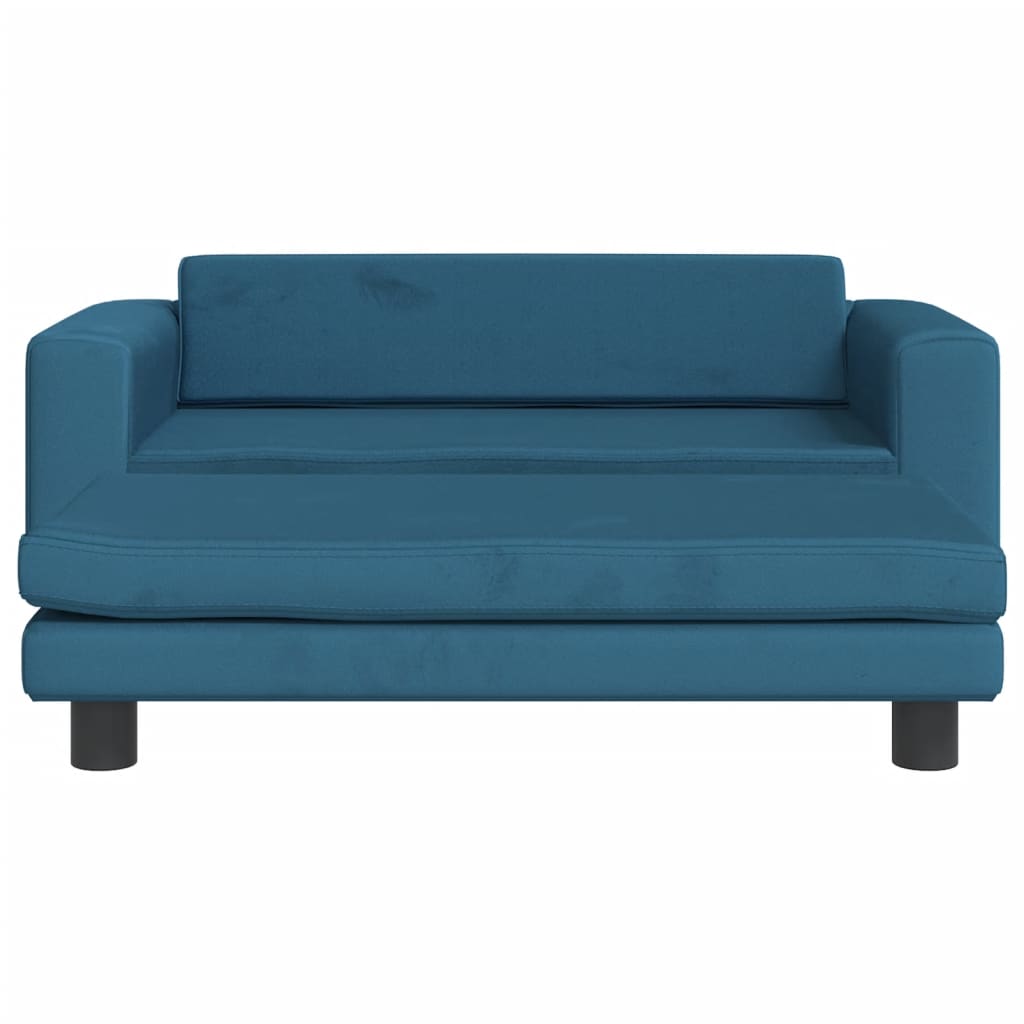 vidaXL Vaikiška sofa su pakoja, mėlyna, 100x50x30cm, aksomas