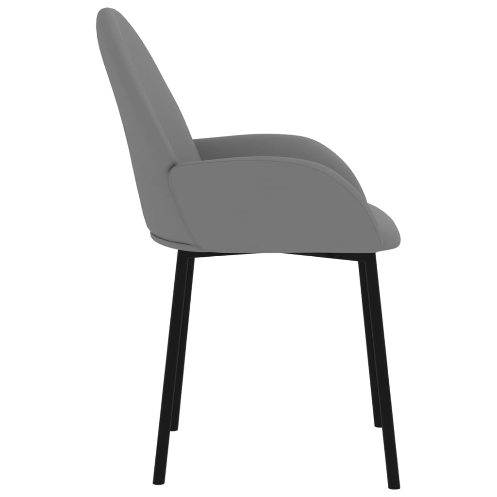 vidaXL Valgomojo kėdės, 2vnt., pilkos spalvos, dirbtinė oda