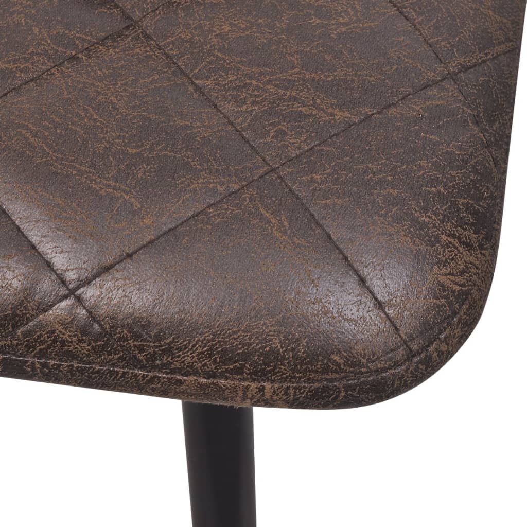 vidaXL Valgomojo kėdės, 2vnt., tamsiai rudos, dirbtinė oda