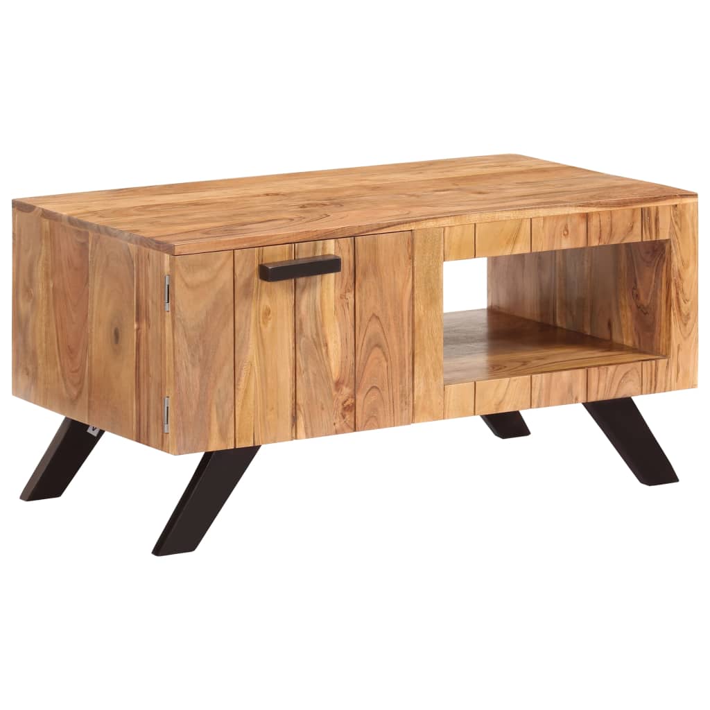 vidaXL Kavos staliukas, 90x50x45cm, akacijos medienos masyvas