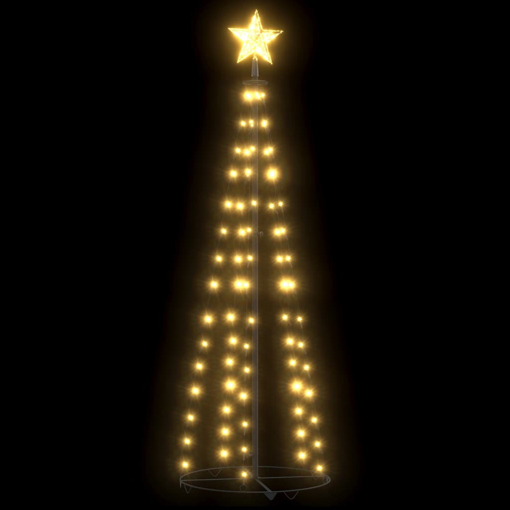 vidaXL Kalėdų eglutė, 50x120cm, kūgio formos, 70 šiltų baltų LED