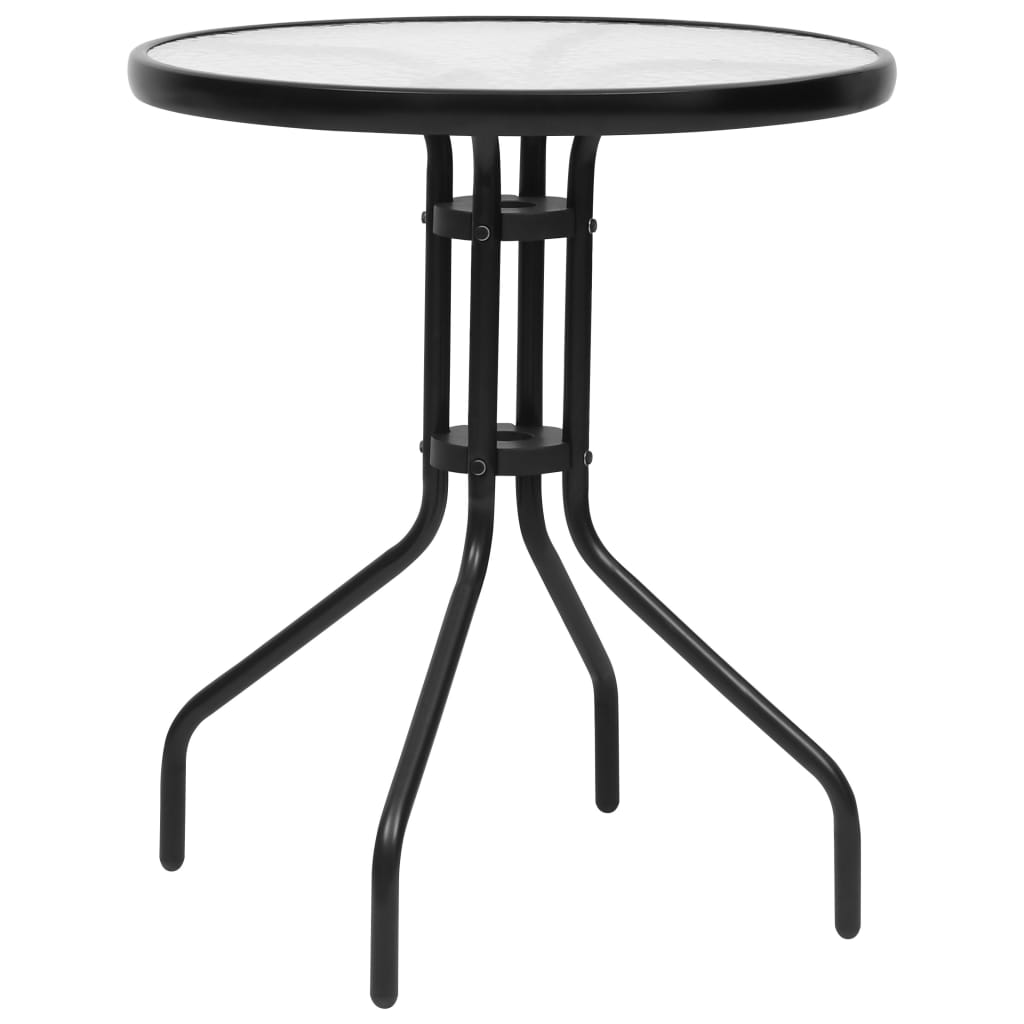 vidaXL Sodo stalas, juodos spalvos, skersmuo 60x70cm, plienas