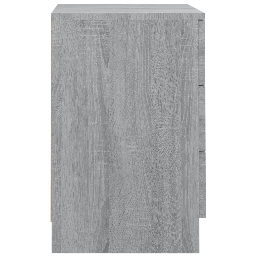 vidaXL Naktinės spintelės, 2vnt., pilkos ąžuolo, 38x35x56cm, mediena
