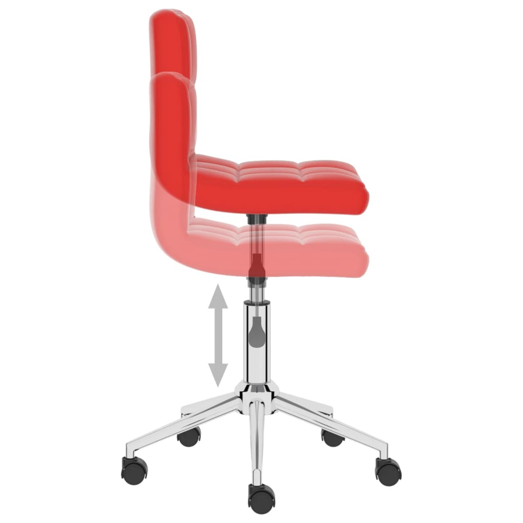 vidaXL Pasukamos valgomojo kėdės, 2vnt., raudonos, dirbtinė oda