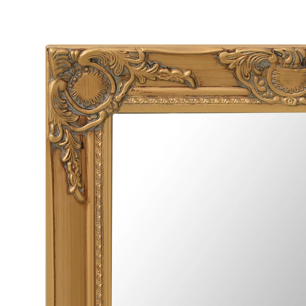 vidaXL Sieninis veidrodis, aukso spalvos, 60x60cm, barokinis stilius