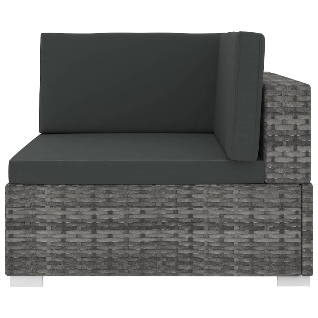 vidaXL Sekcinis krėslas su pagalvėle, 1vnt., pilkas, poliratanas