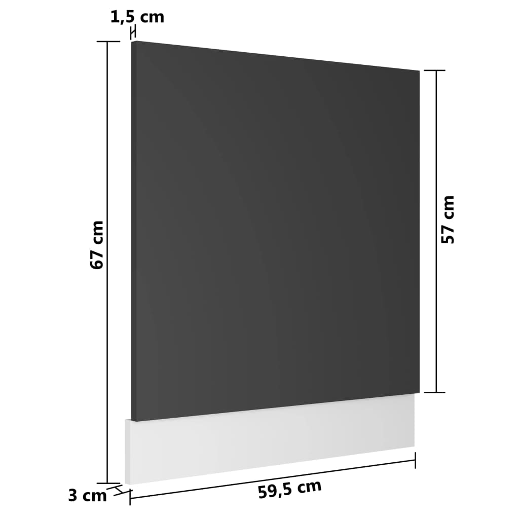 vidaXL Indaplovės plokštė, pilkos spalvos, 59,5x3x67cm, MDP