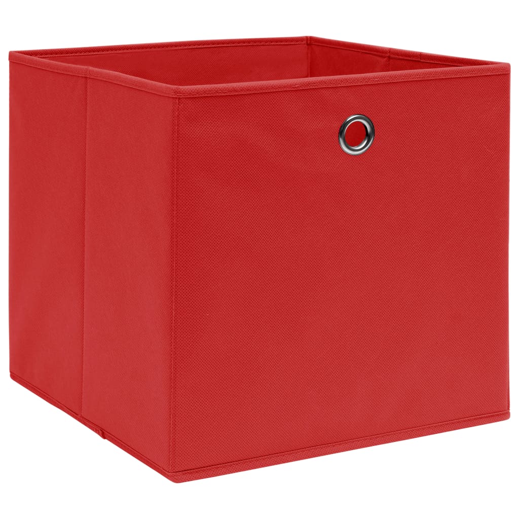 vidaXL Daiktadėžės, 4vnt., raudonos spalvos, 32x32x32cm, audinys