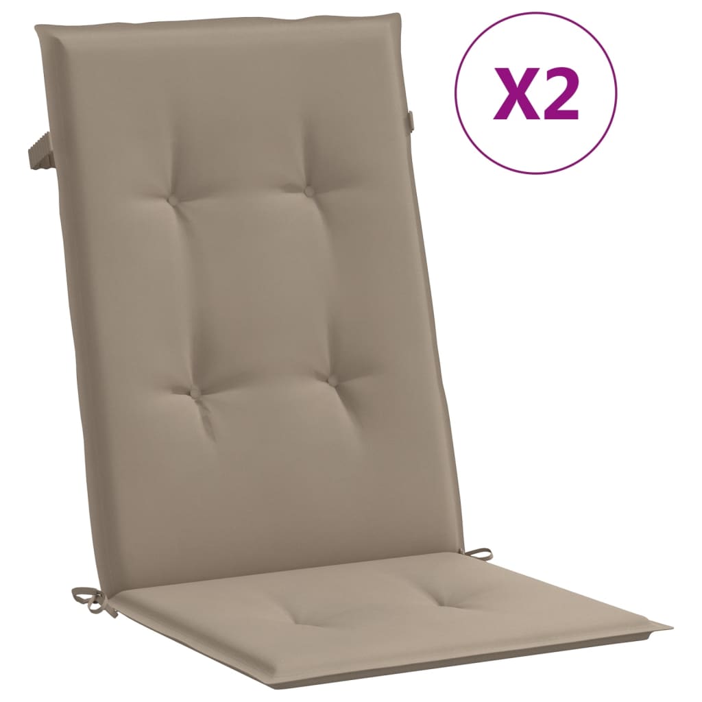 vidaXL Sodo kėdės pagalvėlės, 2vnt., taupe spalvos, 120x50x3cm