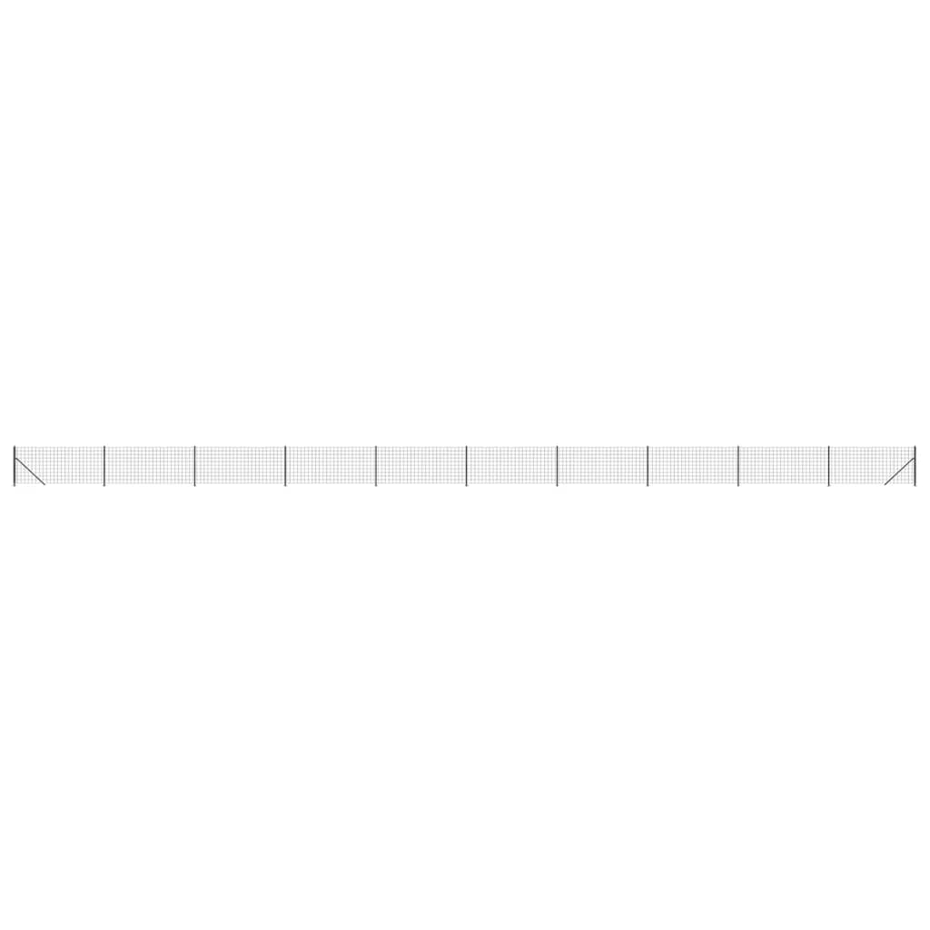vidaXL Vielinė tinklinė tvora su flanšais, antracito spalvos, 0,8x25 m