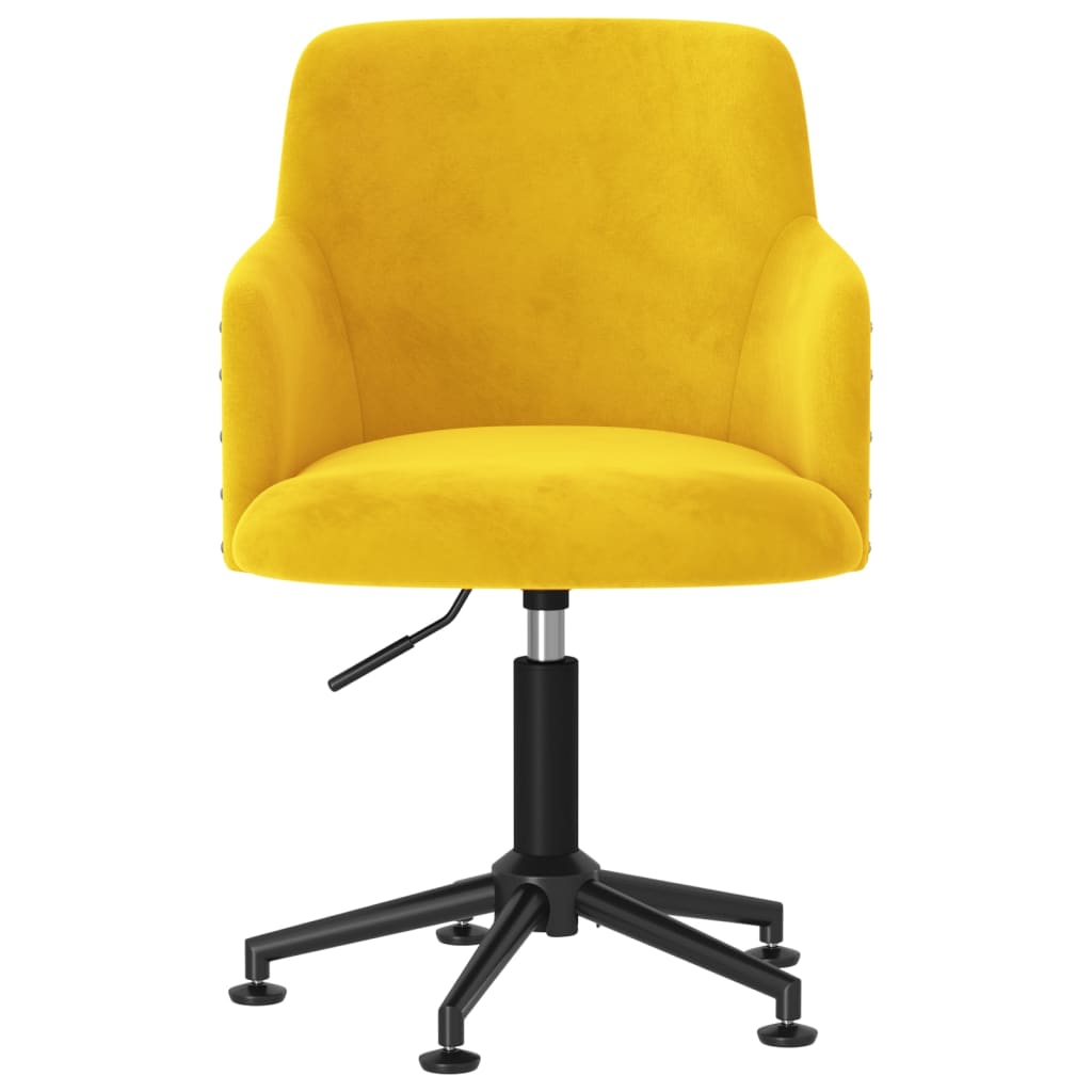 vidaXL Pasukama biuro kėdė, garstyčių geltonos spalvos, aksomas