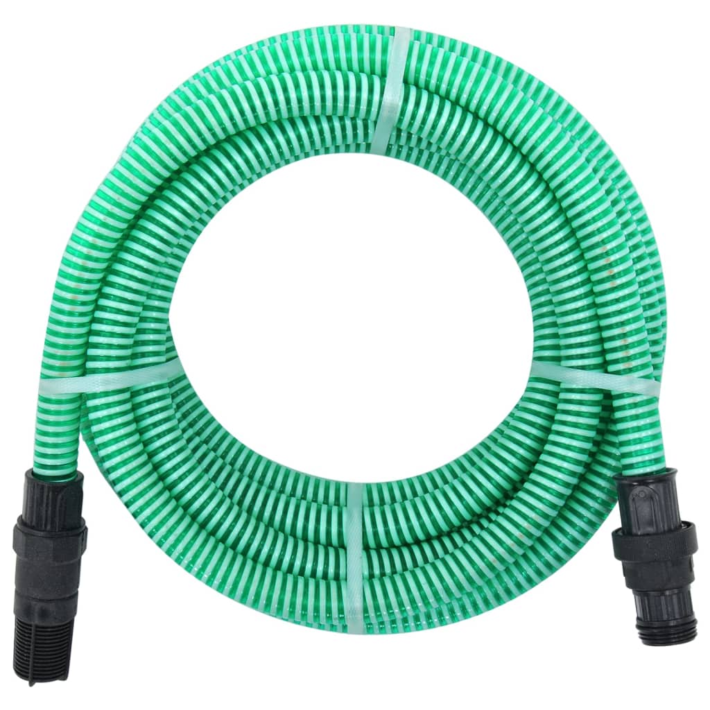 vidaXL Siurbimo žarna su PVC jungtimis, žalios spalvos, 1", 7m, PVC