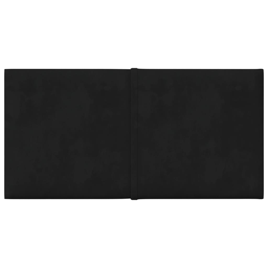 vidaXL Sienų plokštės, 12vnt., juodos, 30x15cm, aksomas, 0,54m²