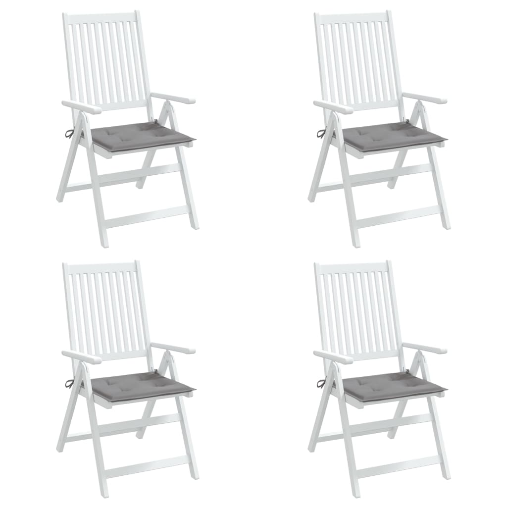 vidaXL Sodo kėdės pagalvėlės, 4vnt., pilkos, 50x50x3cm, audinys