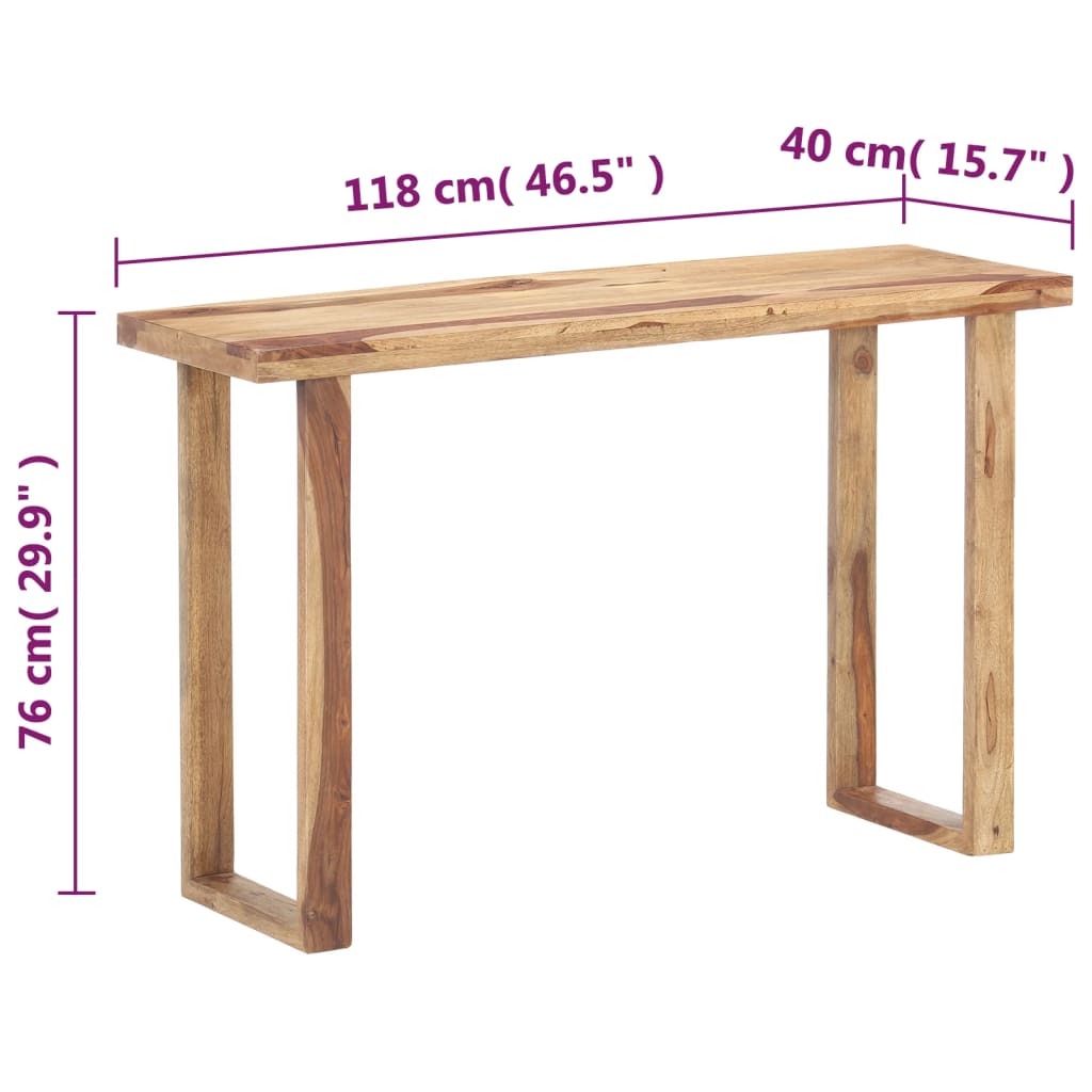 vidaXL Konsolinis staliukas, 118x40x76cm, dalbergijos medienos masyvas