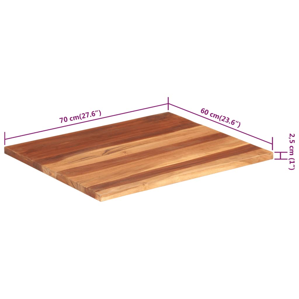 vidaXL Stalviršis, 60x70cm, akacijos medienos masyvas, 25–27mm