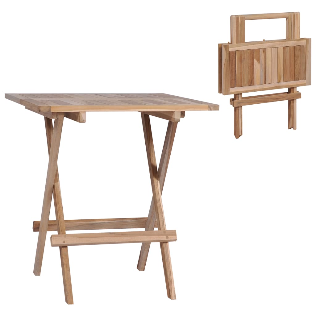 vidaXL Sulankstomas bistro stalas, 60x60x65cm, tikmedžio med. masyvas