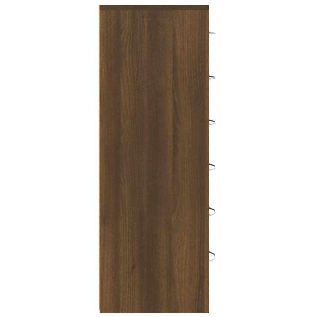 vidaXL Šoninė spintelė su 6 stalčiais, ruda, 50x34x96cm, mediena