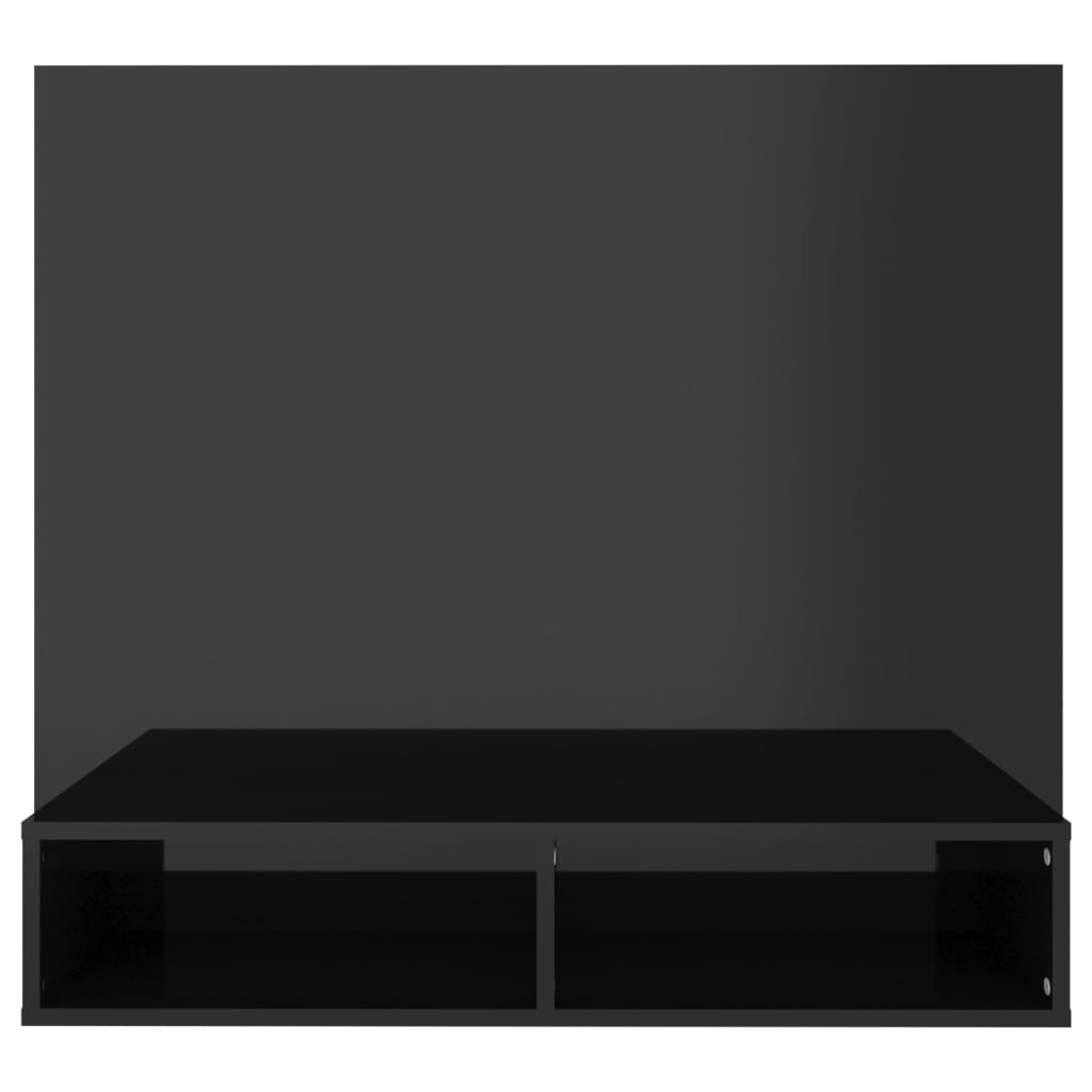 vidaXL Sieninė TV spintelė, juoda, 102x23,5x90cm, MDP, blizgi