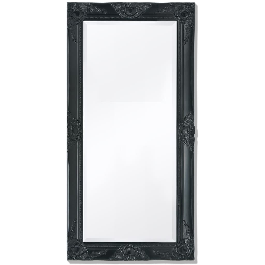 vidaXL Sieninis veidrodis, barokinis stilius, 100x50 cm, juodas