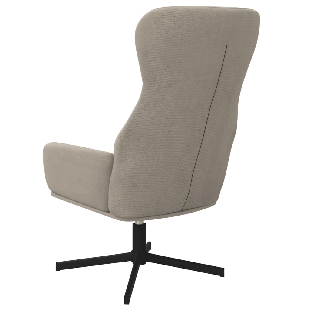 vidaXL Poilsio kėdė su taburete, šviesiai pilkos spalvos, aksomas