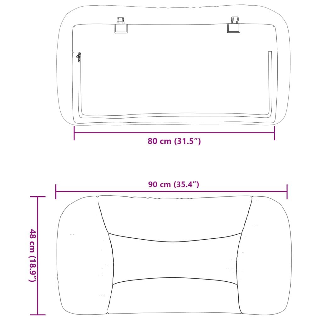 vidaXL Galvūgalio pagalvėlė, šviesiai pilkos spalvos, 80 cm, audinys