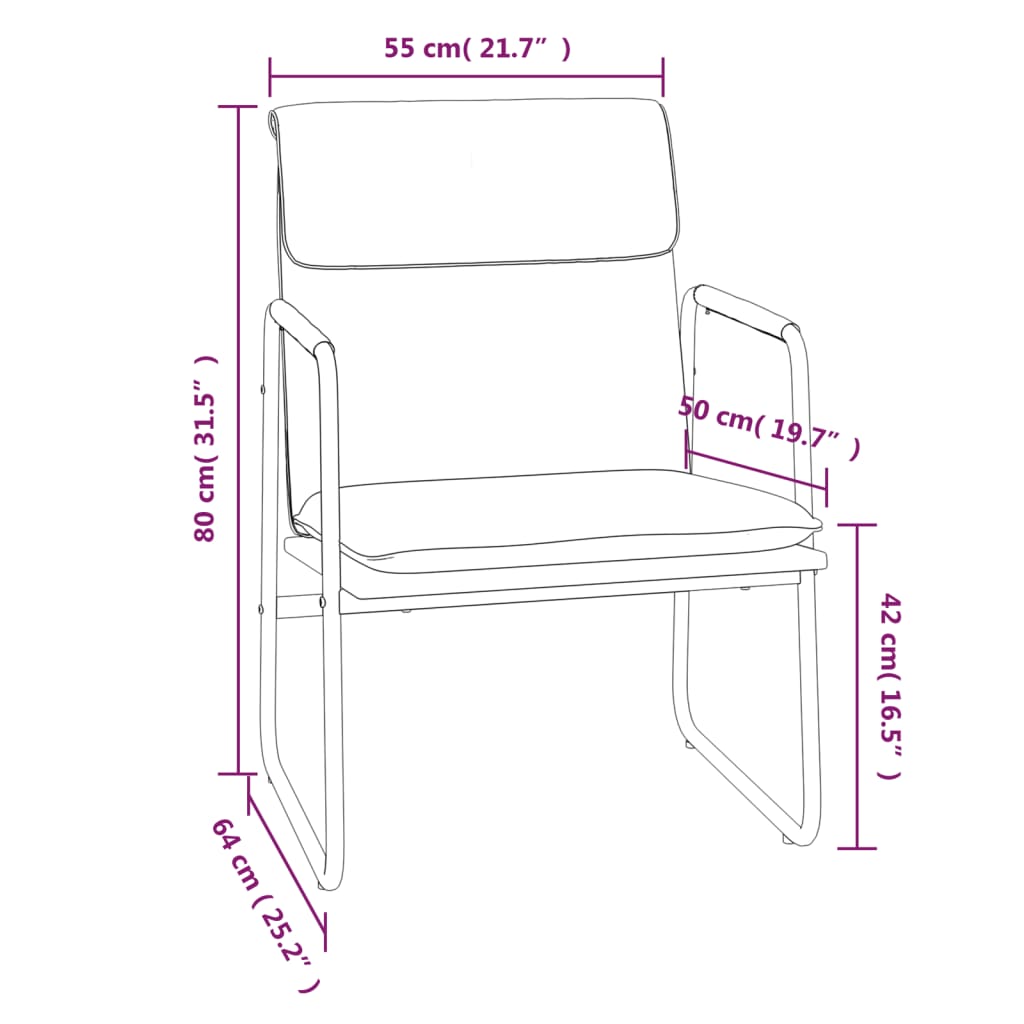 vidaXL Poilsio kėdė, rudos spalvos, 55x64x80cm, dirbtinė oda