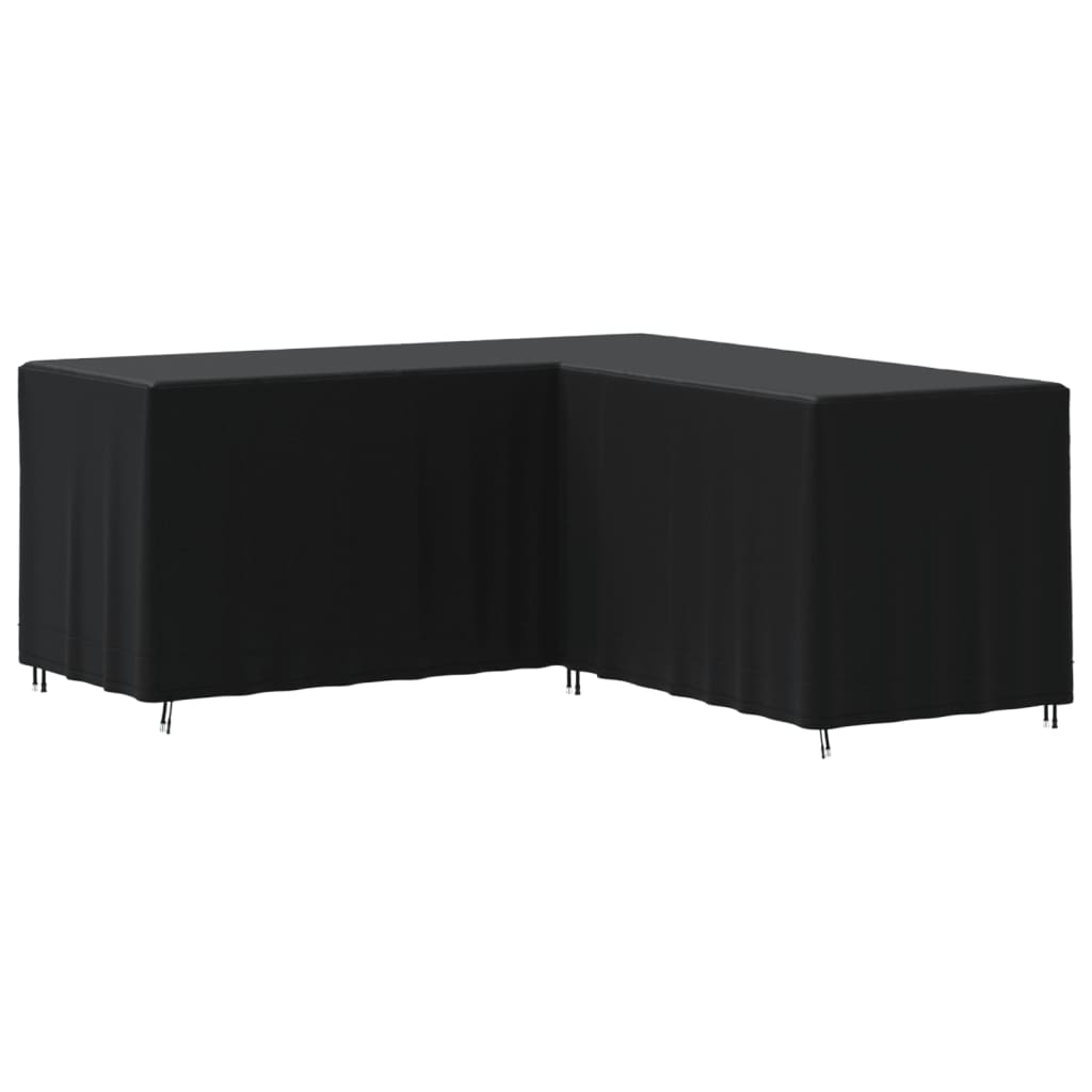 vidaXL L formos sofos uždangalas, juodas, 215x215x80cm, 420D oksfordas