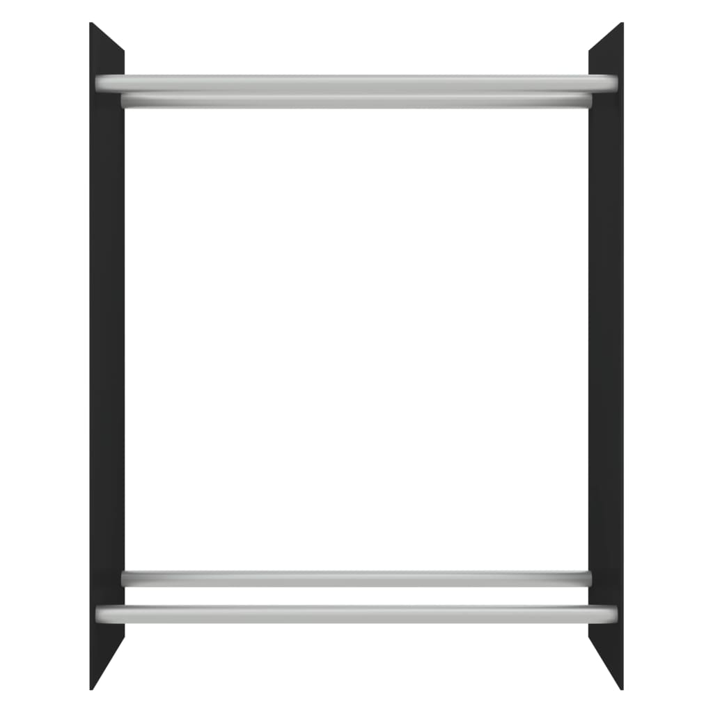 vidaXL Stovas malkoms, juodos spalvos, 80x35x100cm, grūdintas stiklas