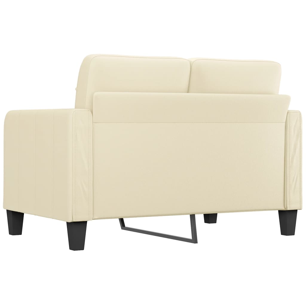 vidaXL Dvivietė sofa, kreminės spalvos, 120cm, dirbtinė oda
