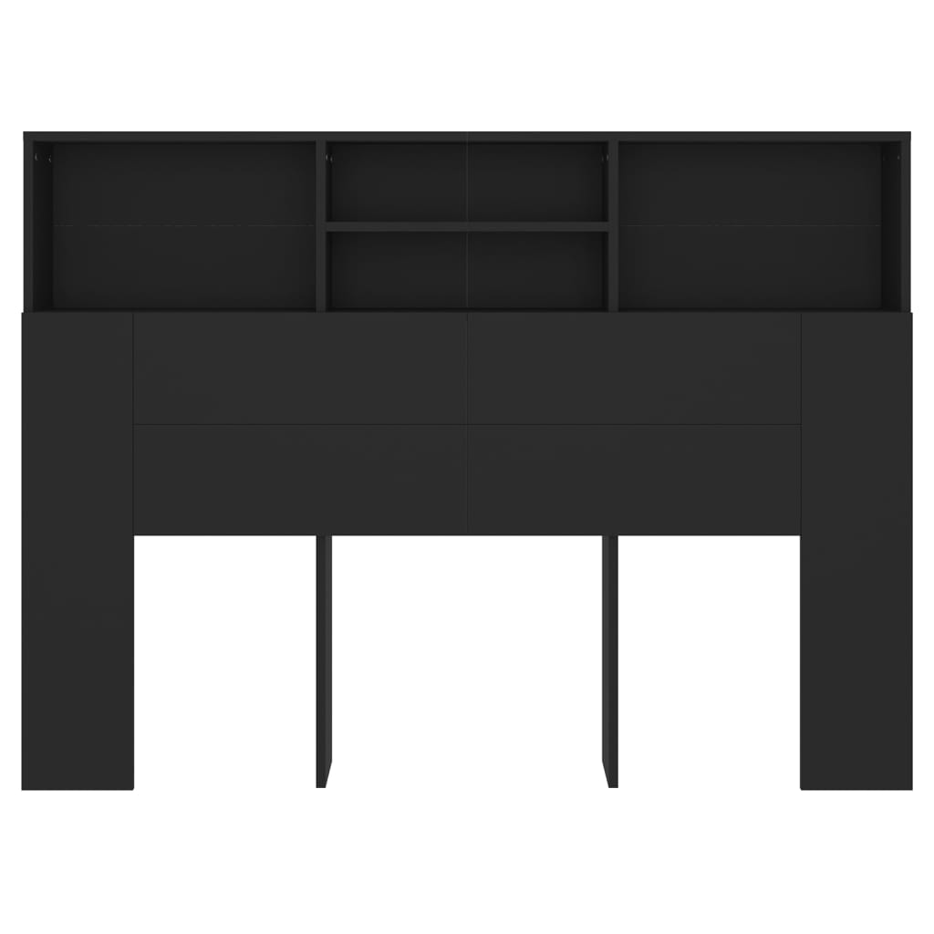 vidaXL Galvūgalis-spintelė, juodos spalvos, 140x19x103,5cm
