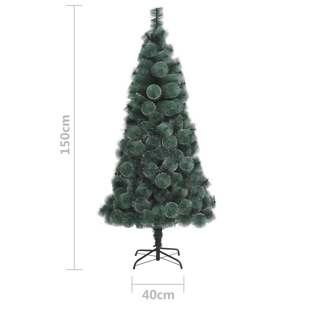 vidaXL Dirbtinė Kalėdų eglutė su LED/žaisliukais, žalia, 150cm, PVC/PE