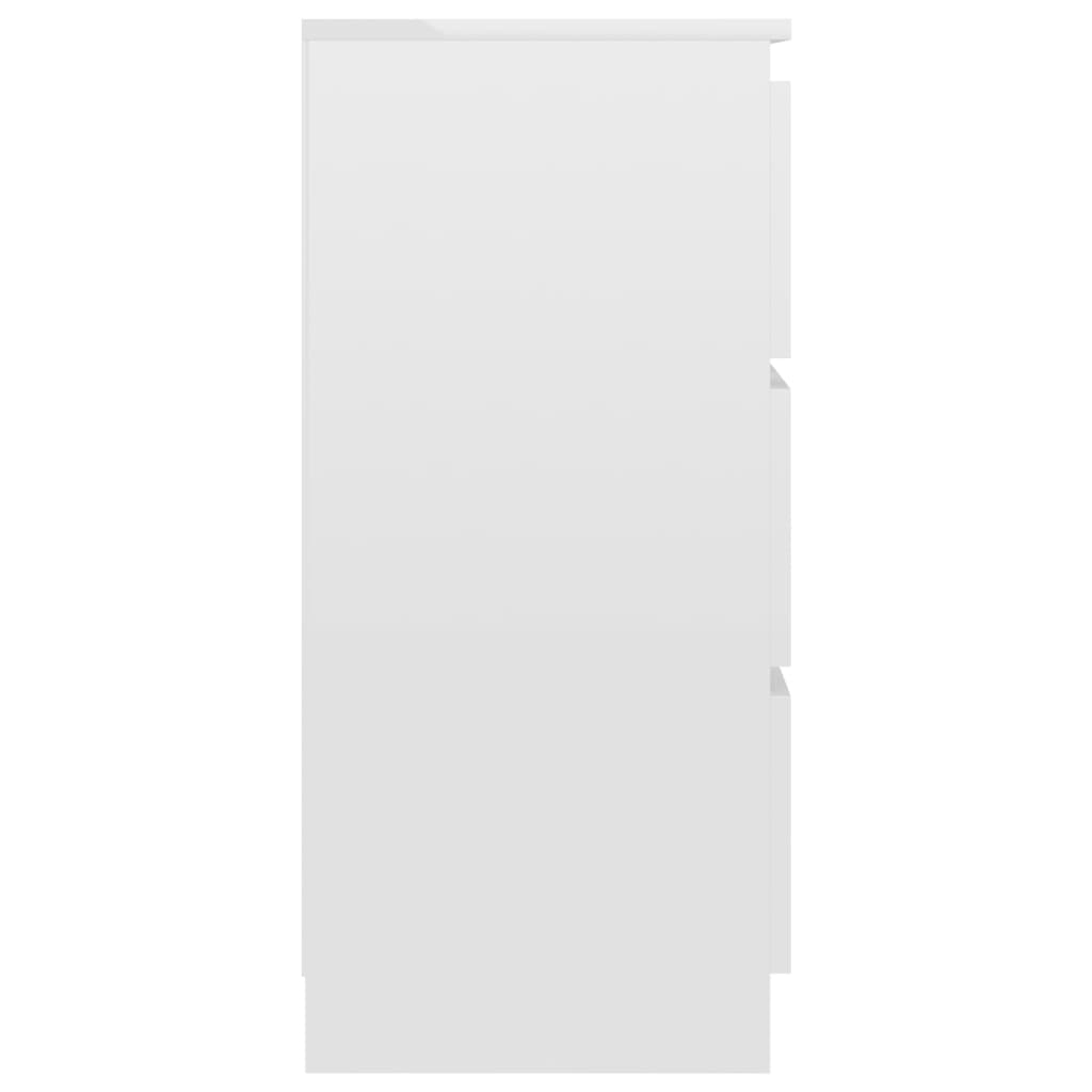 vidaXL Šoninė spintelė, baltos spalvos, 60x35x76cm, mediena, blizgi