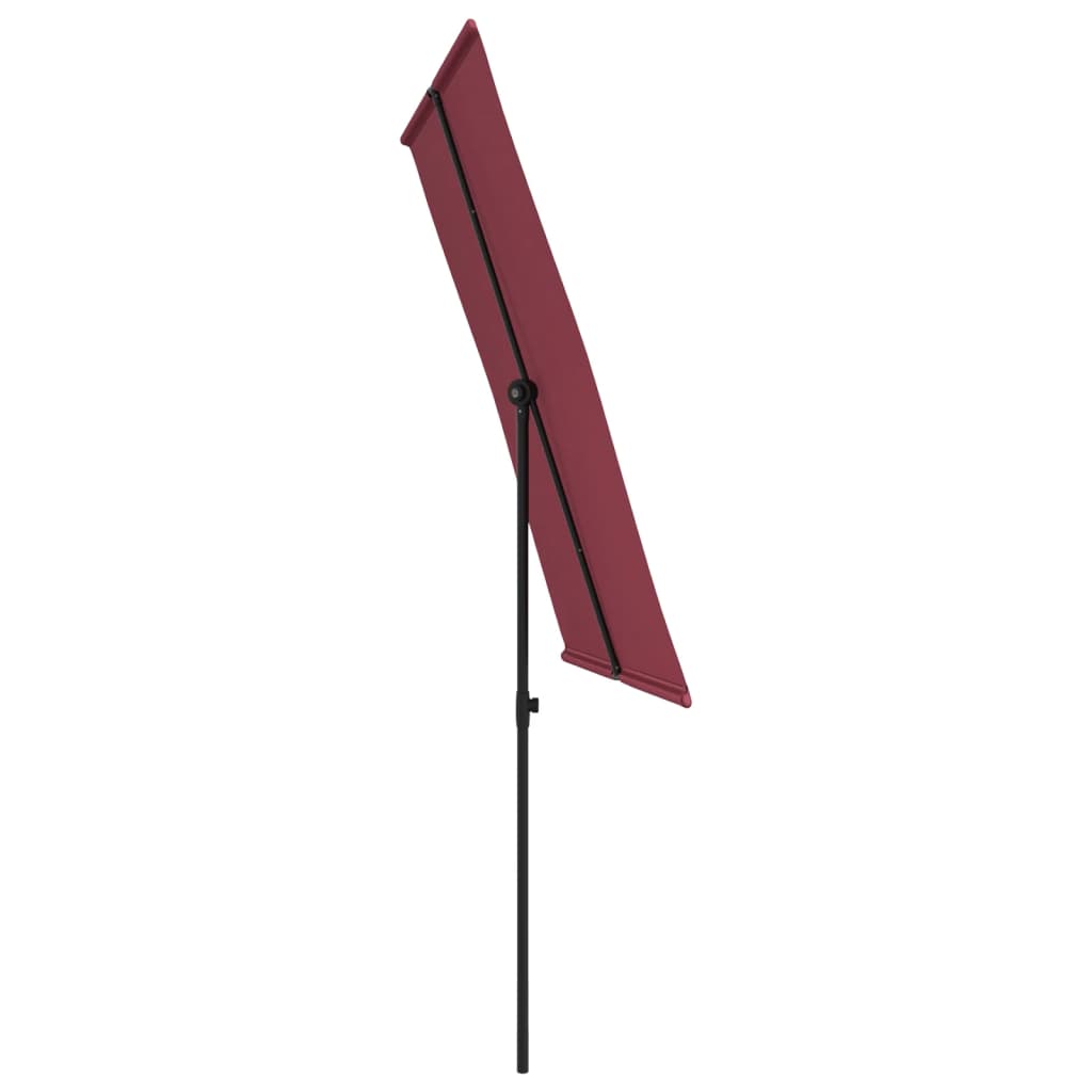 vidaXL Lauko skėtis su aliuminio stulpu, tamsiai raudonas, 2x1,5m