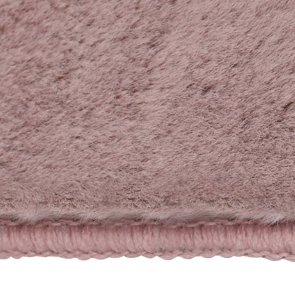 vidaXL Kilimas, senovinis rožinis, 200x300cm, dirbtinis triušio kailis