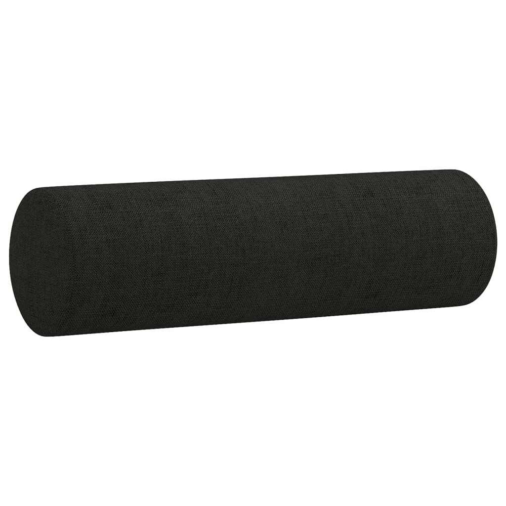 vidaXL Sofos komplektas su pagalvėmis, 2 dalių, juodas, audinys