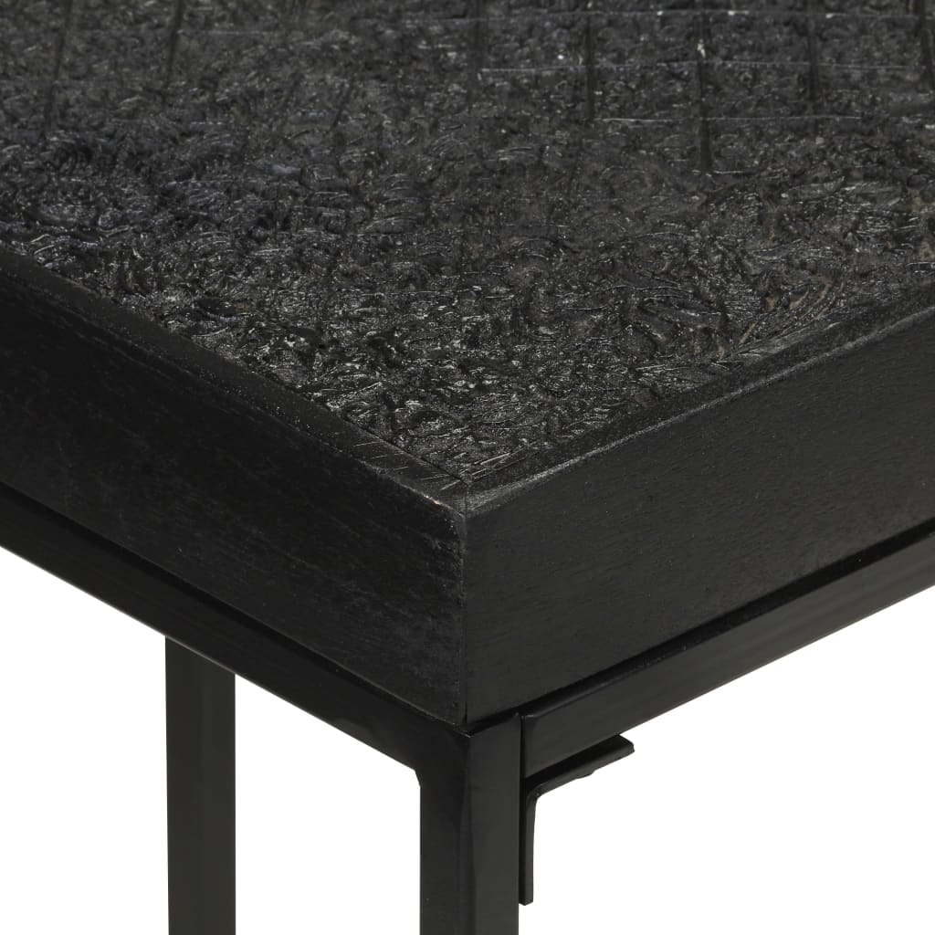 vidaXL Konsolinis staliukas, juodas, 110x35x76cm, akacija ir mango
