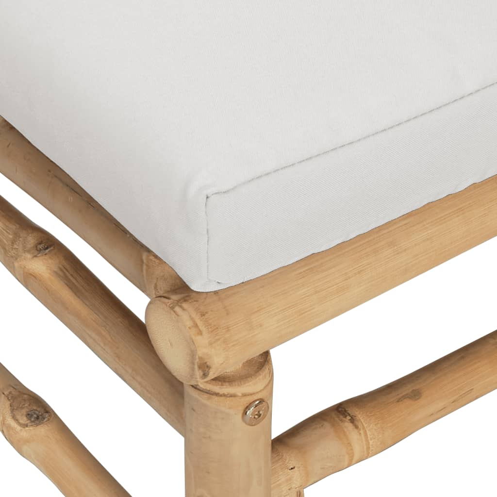vidaXL Sodo komplektas su pilkomis pagalvėlėmis, 6 dalių, bambukas