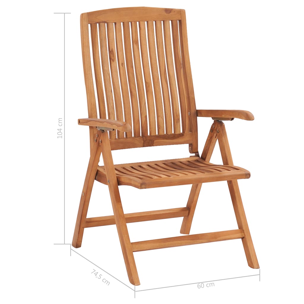 vidaXL Atlošiamos sodo kėdės, 4vnt., tikmedžio medienos masyvas