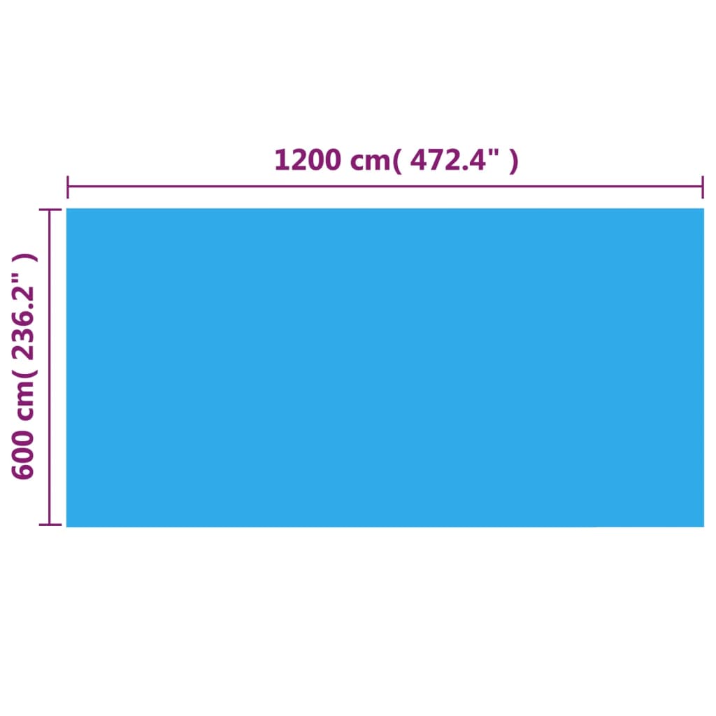vidaXL Baseino uždangalas, mėlynas, 1200x600cm, PE, stačiakampis